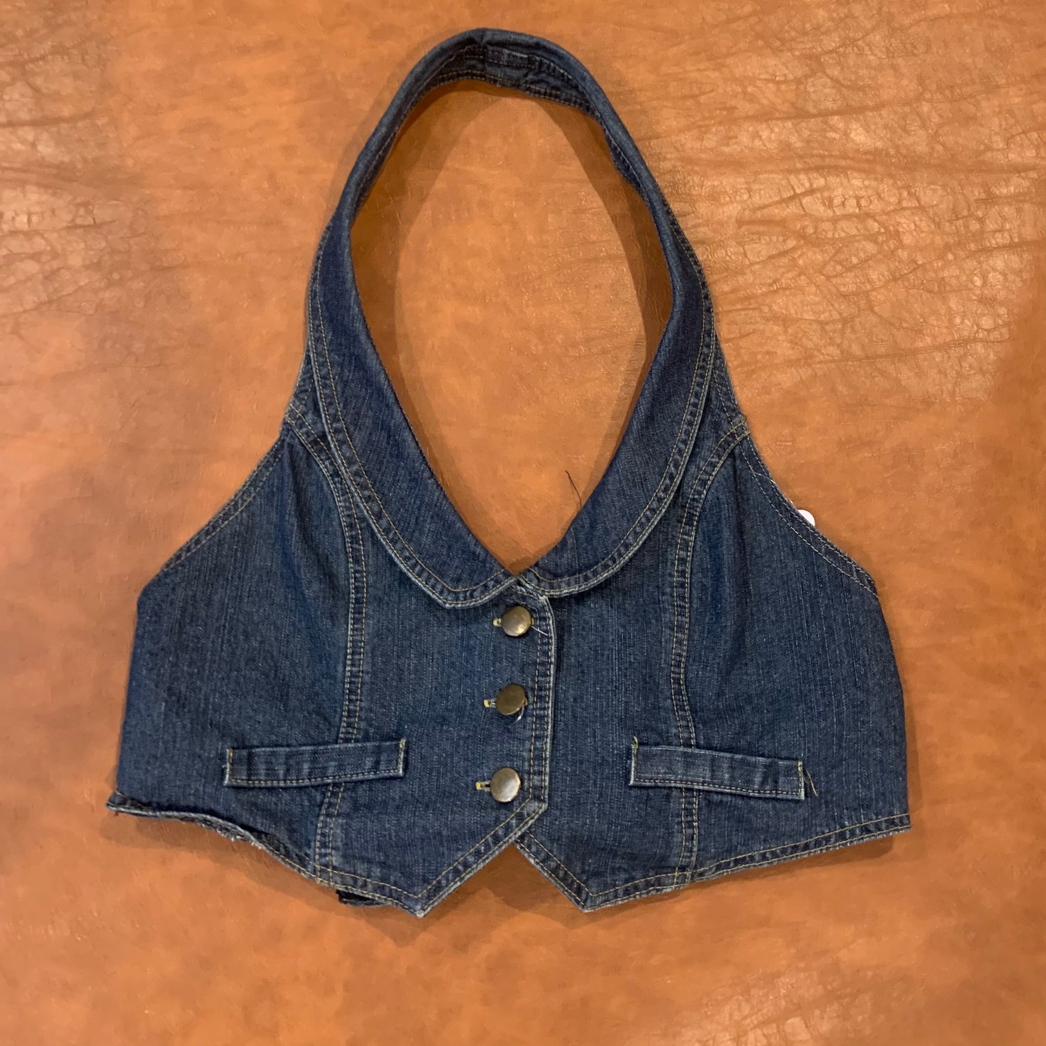 Y2K Denim Halter Top